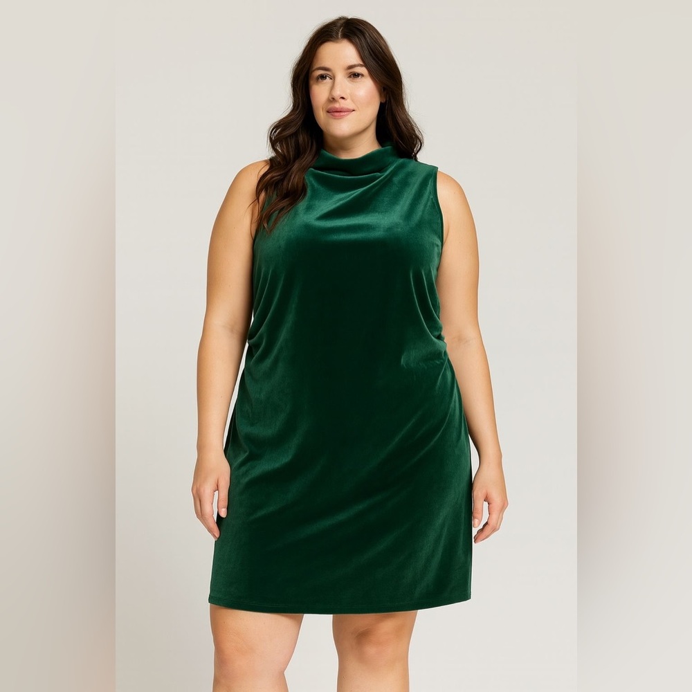 A New Day Emerald Green Velvet Mini Dress